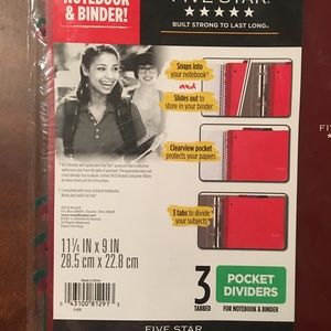 NWT 3 tabbed five star dividers